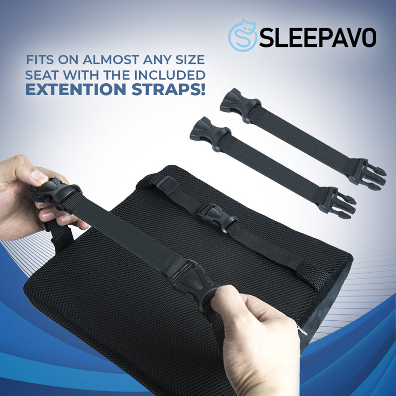 Black Memory Foam Orthopedic Seat and Lumbar Cushion Set