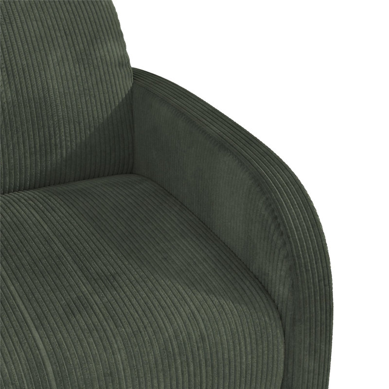 Fauteuil inclinable Bagtas, Velours côtelé vert