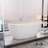 63" Freestanding Solid Surface Bathtub, Double Slipper Deep Soaking Tub, Elegant Design for Modern Bathrooms