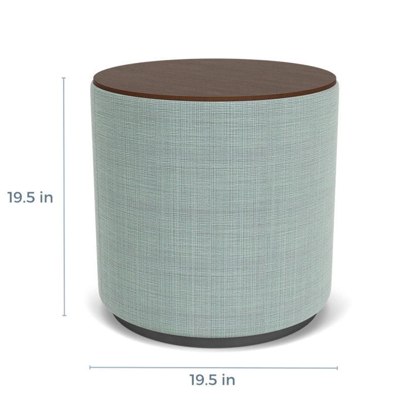 Table de réception avec plateau en stratifié Darsey, Noyer Riftwood, 20", Gris anthracite; écume de mer Chambray