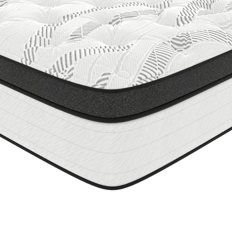 Sleep by Wayfair™ 10"/12"/14" Firm Hybrid Mattress, Queen, Gray Waves, 14"