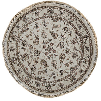Hand Knotted Area Rug in Ivory