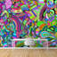 Multicolor Graffiti Removable Wallpaper for Bedroom Living Room-93867391