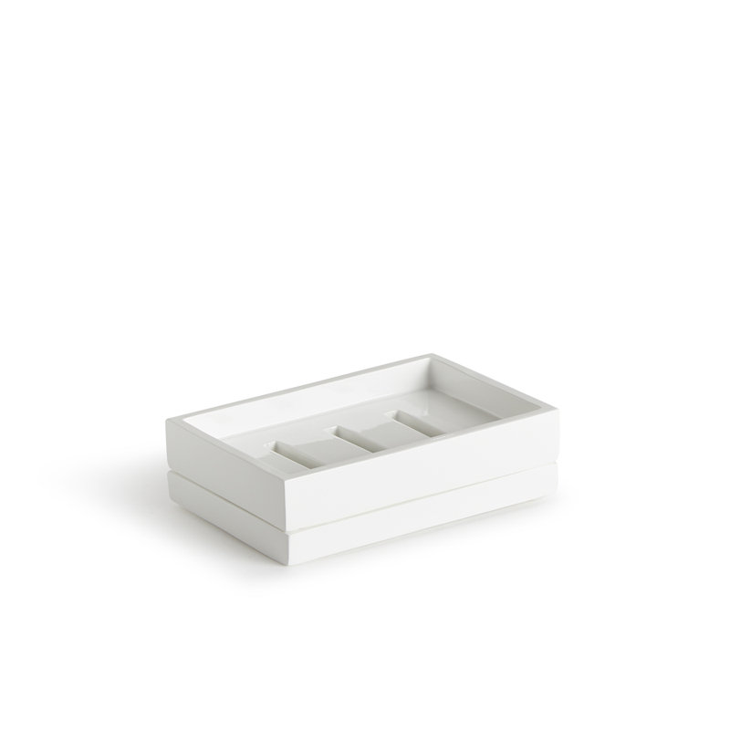 Luxe White High Gloss Lacquer Bath Soap Dish