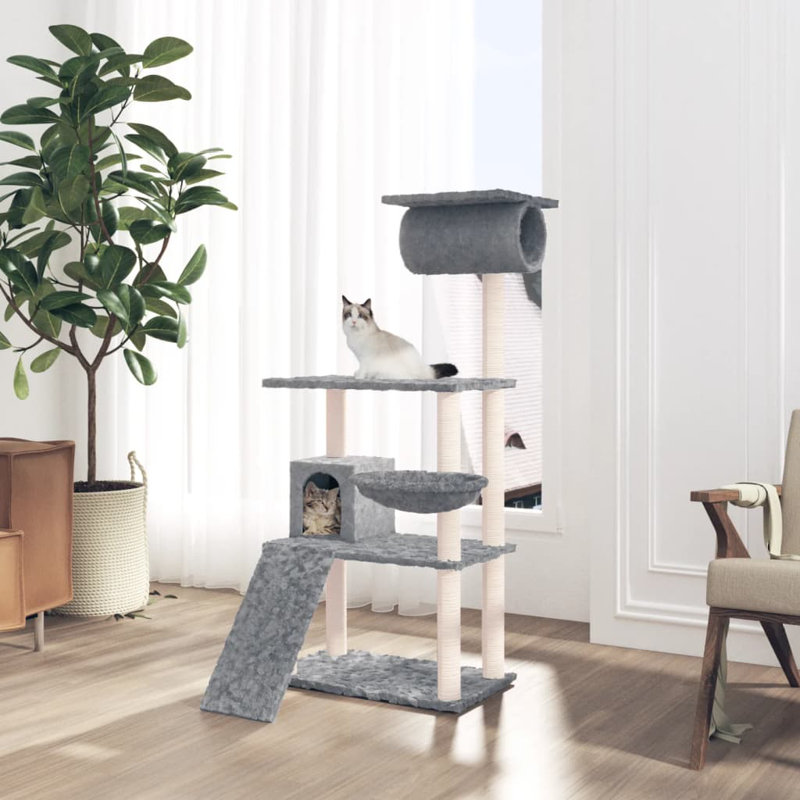 Oliver 131cm H Cat Tree, Light Grey