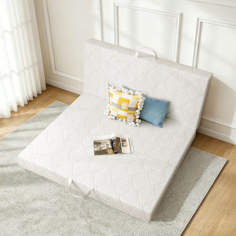 Matelas pliable triple Driffield - lit escamotable, mousse à mémoire de forme mi-ferme, housse lavable, 2 poignées
