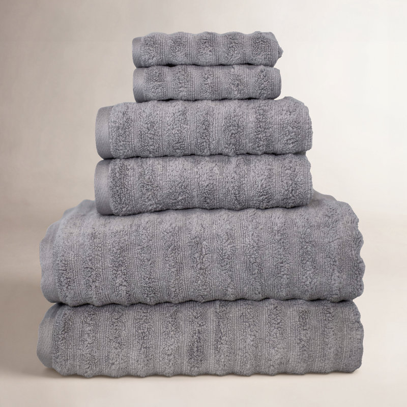 Spa 6 Piece 100% Cotton Towel Set, Grey