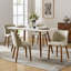 Chaise de salle à manger rembourrée avec pieds en bois massif Kanalu (ensemble de 4)-93594121