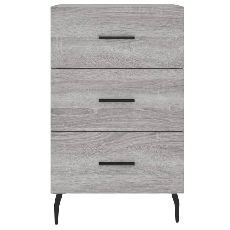 Mehrudin 40 cm W Iron Bedside Table, Grey Sonoma