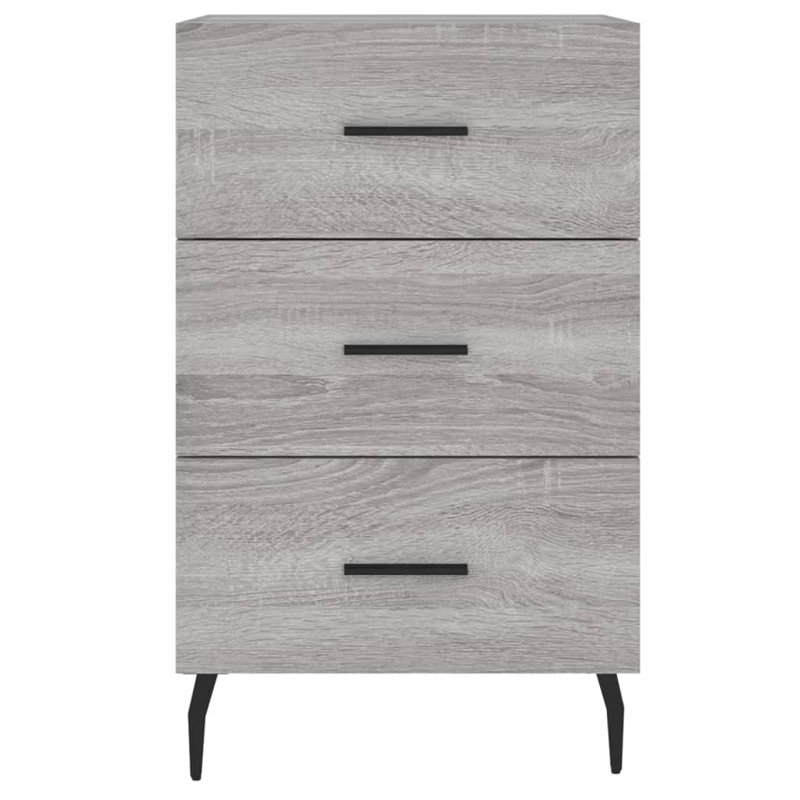 Mehrudin 40cm W Iron Bedside Table, Grey Sonoma