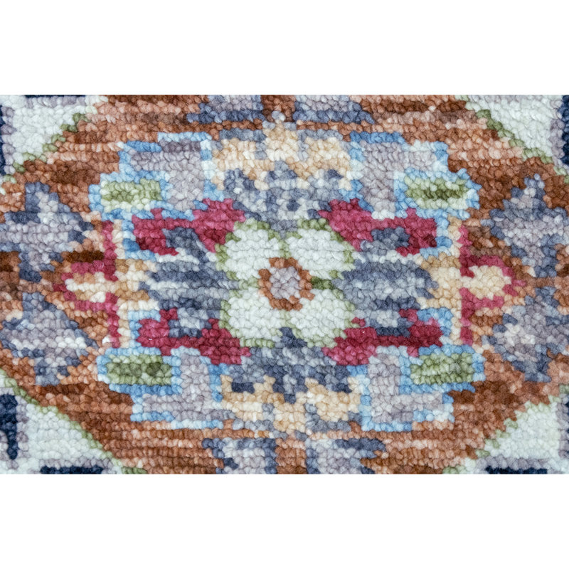 Wool Geometric Area Rug in Blue/Beige, Rectangle 9' x 12'