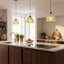 Luminaire suspendu 2 pièces à tête simple en verre avec source de lumière 3 couleurs