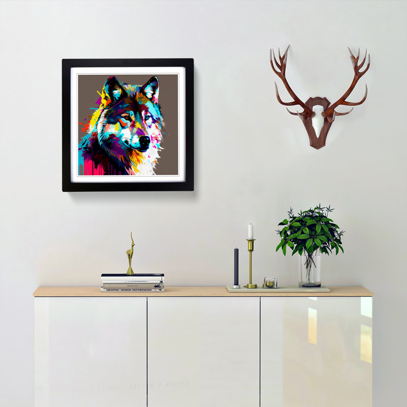 Single Picture Frame Print on Wood, Black Framed