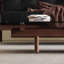 Table basse rectangulaire en bois massif et verre