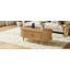 Table basse ovale cannelée en bois de 42,5 po avec station de charge