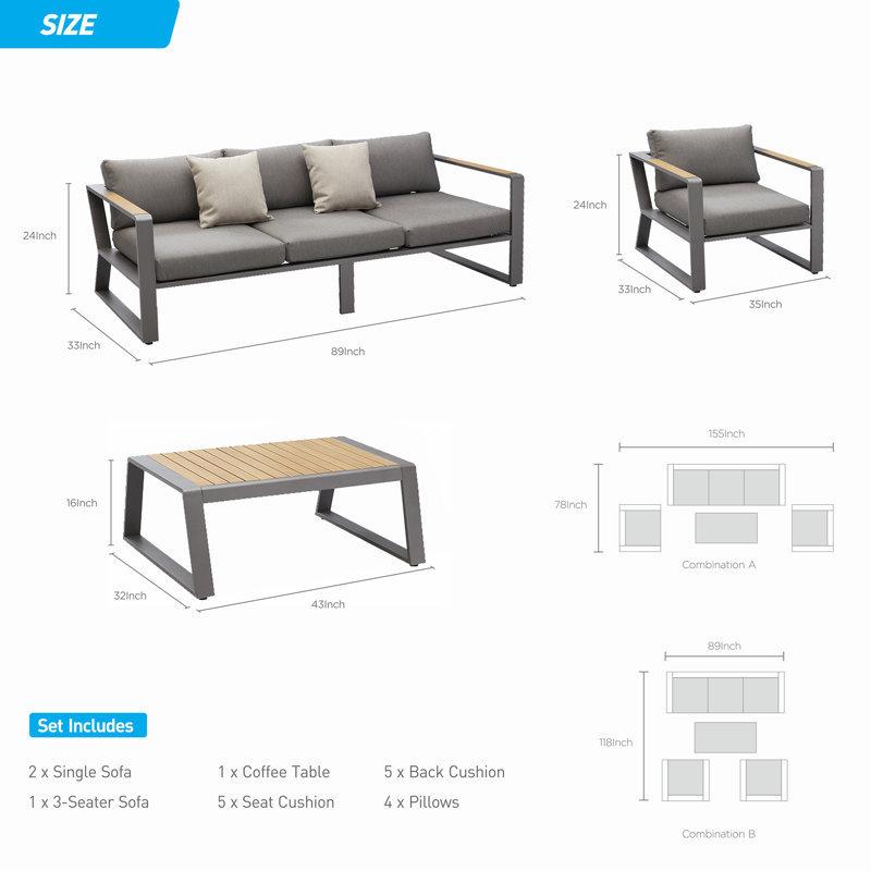 Exee Outdoor 4 - Piece Conversation Set