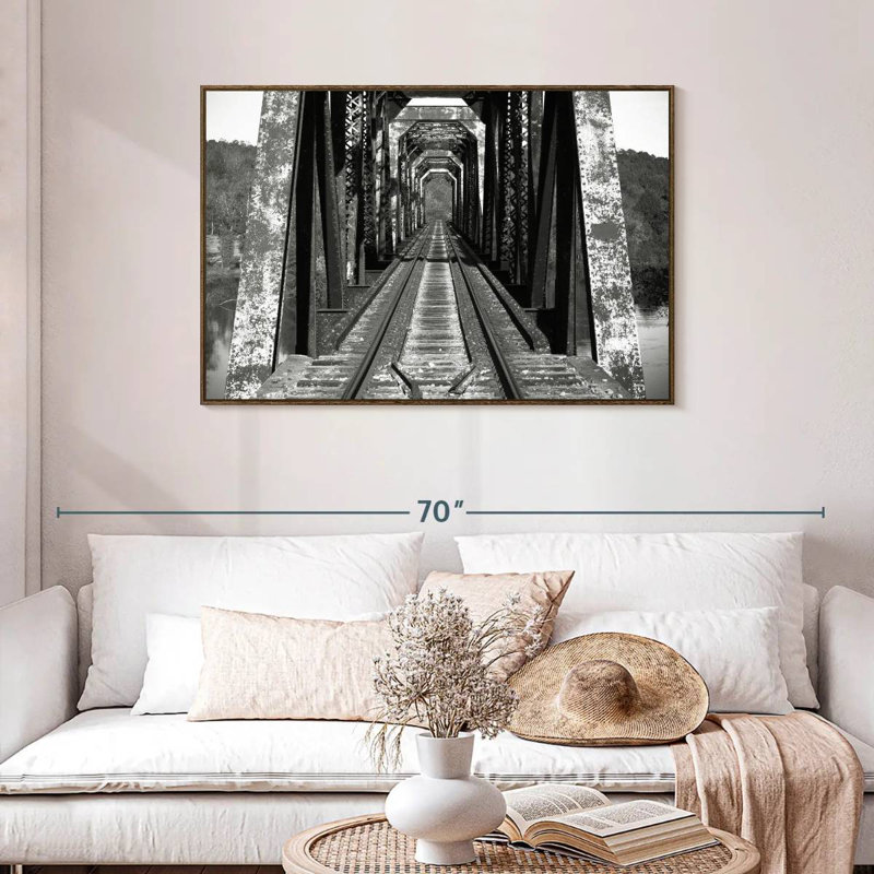 Old Bridge, 25" X 17", Floating Frame Walnut