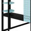 Lit mezzanine moderne avec poste de travail intégré, placard de rangement ouvert et éclairage ambiant personnalisable-2104863709