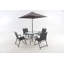 Ensemble repas d'extérieur avec parasol
