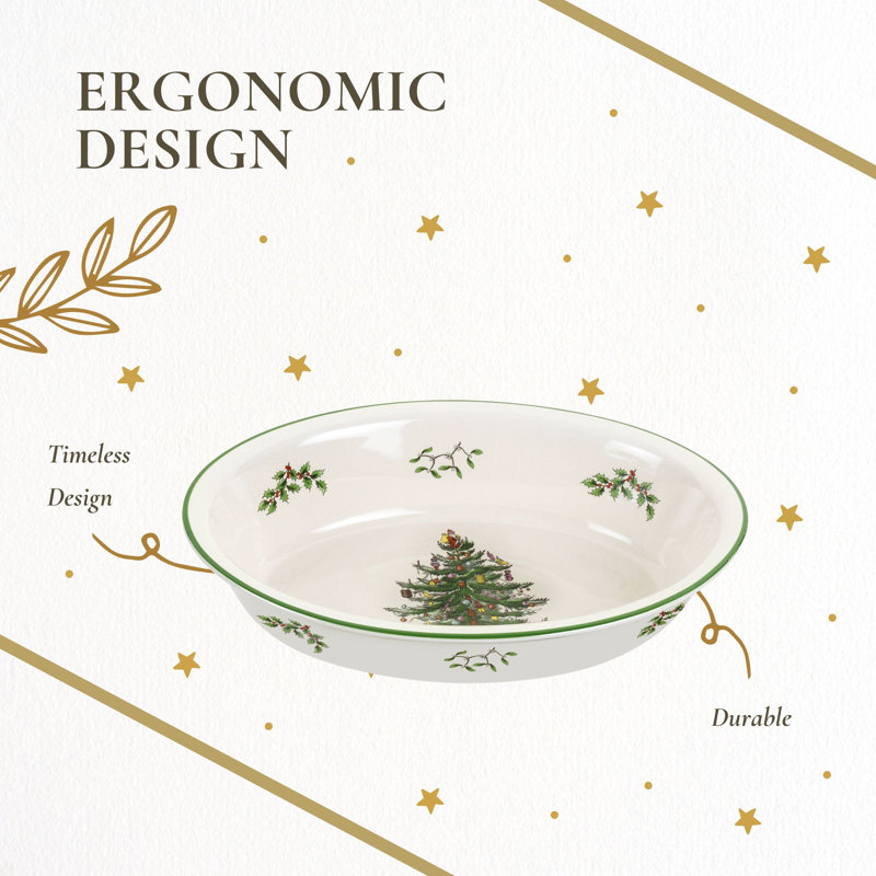 Spode Christmas Tree Oval Rim Dish 12.5"