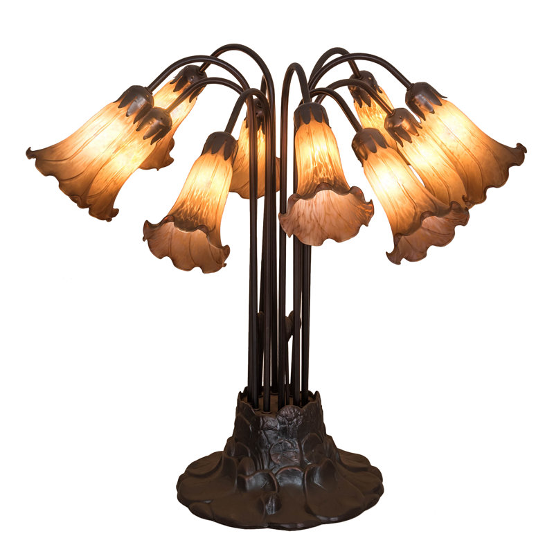 Lampe de table 22 "H 10" Amber Pond Lily, Ambre
