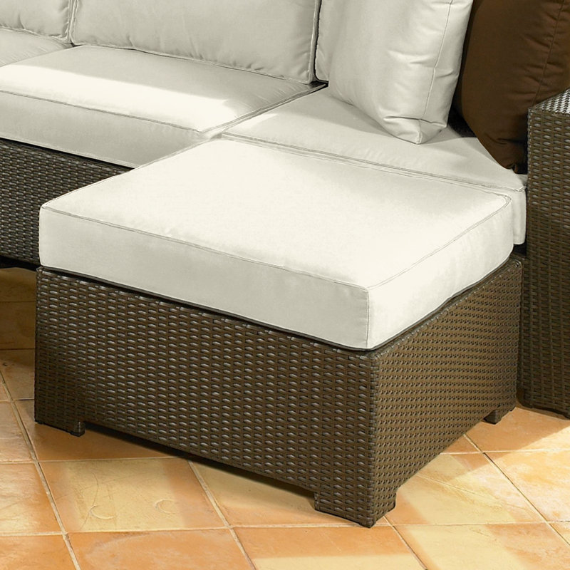Sunbrella® Outdoor Ottoman Cushion, 3.5" H x 23.5" W x 20.5" D, Sunbrella® Canvas Natural