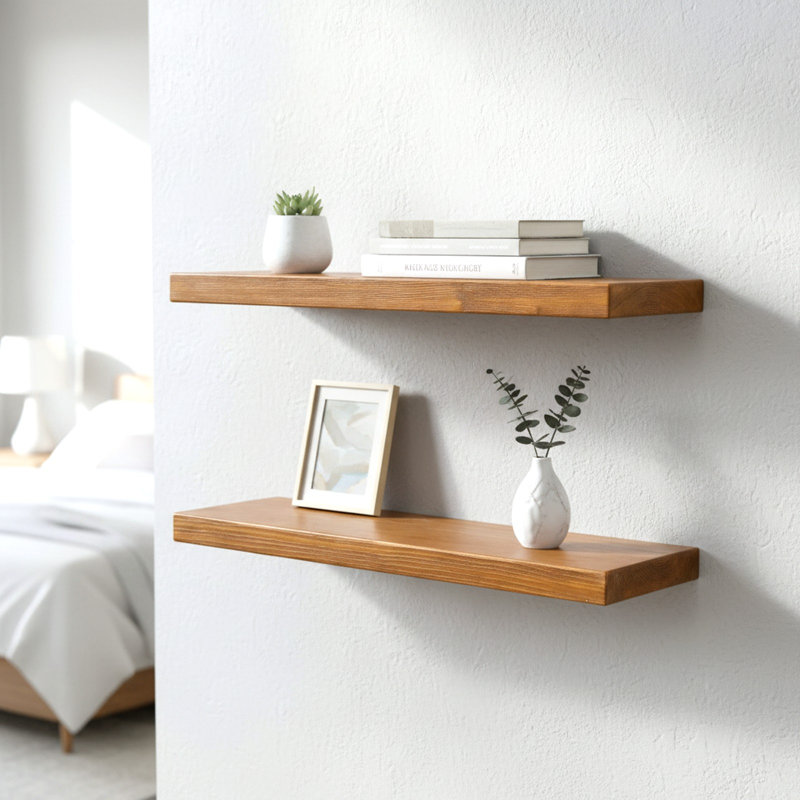 Burkleigh 2 Piece Pine Floating Shelf, 2.76" H x 23.75" W x 7.75" D