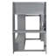 Lit mezzanine simple gris avec bureau, éclairage à DEL, tablettes de rangement et crochet de suspension, rangement pour jeux vidéo en bois, portemanteau