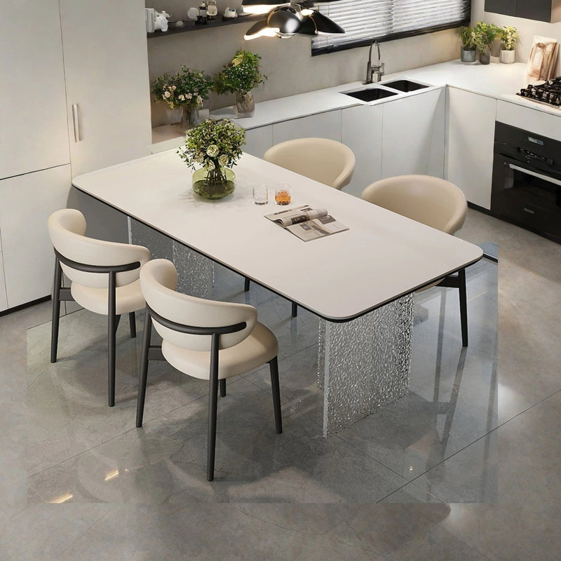Modern minimalist creative dining table, 29.53"H x 62.99"L x 31.5"W