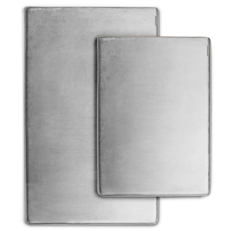 Memory Foam Bath Mat, Silver