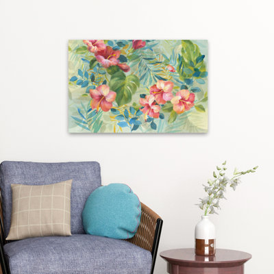 Blue And Florals Hibiscus Garden Art