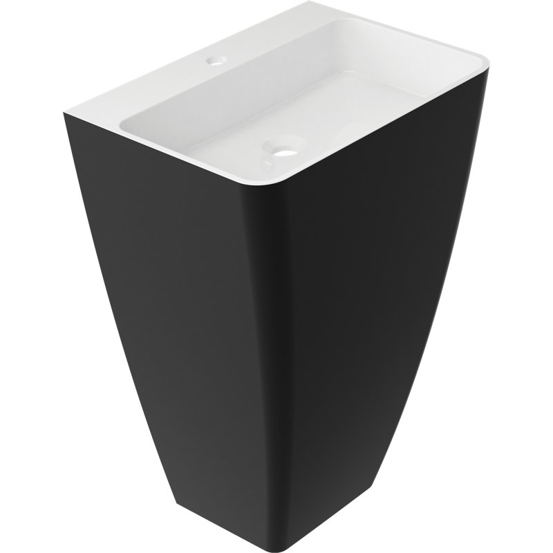 Belfry Bathroom Elvin 550mm L x 430mm W Rectangular Sink, White/Black
