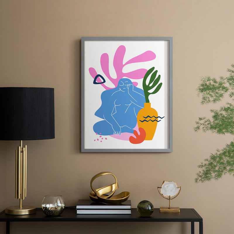 Matisse CDLII Framed Print Framed Print - Solid Wood, Gray, 11" H x 9" W