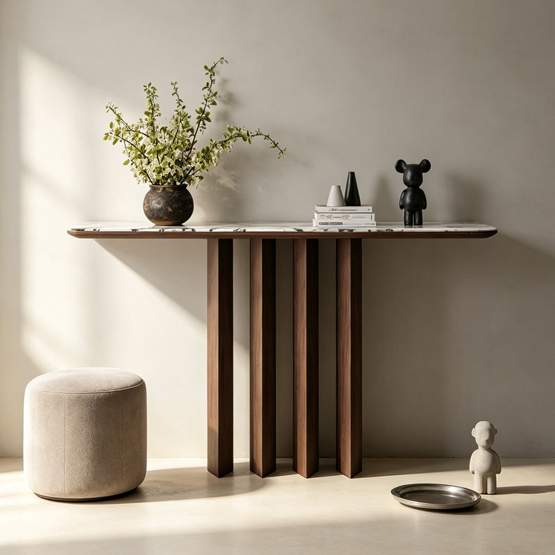 Console Italian Minimalist, H 33,5 po x l 47,2 po x P 13,8 po