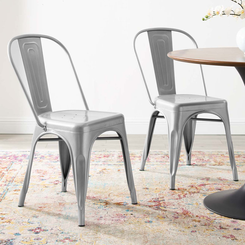 Chaise bistro Promenade par Modway, Argent
