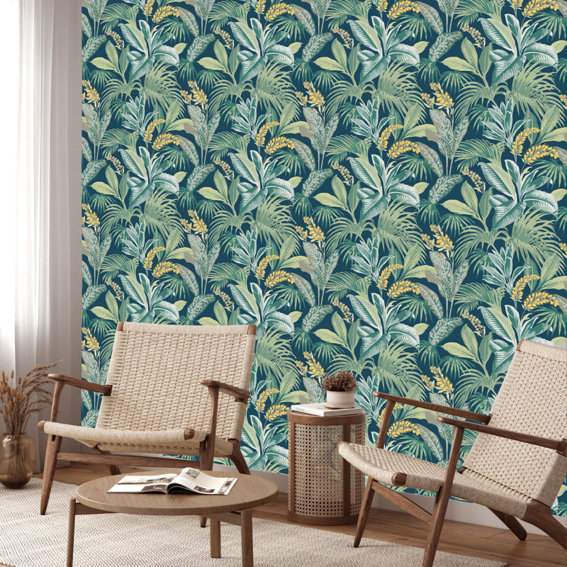 Papier peint adhésif Palm Havana, Nuits bleu marine
