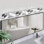 Luminaire de meuble-lavabo moderne à 7 lumières DEL - Finition fer avec abat-jours en acrylique - Applique murale de salle de bain écoénergétique - à intensité variable, longueur 52,2 po-1046266973