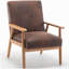 Fauteuil de style moderne Mid-Century de 25,38 po de largeur, brun-1351226494