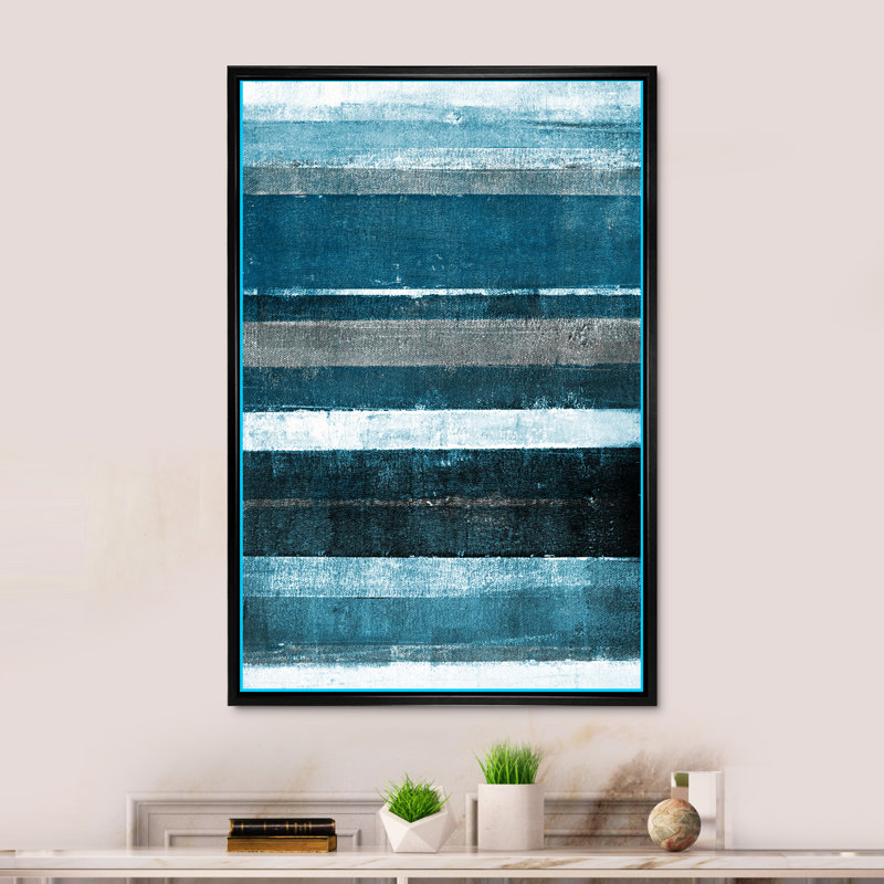 Art moderne gris et bleu II 2FL47788, Noir, H 20 po x l 12 po x P 1 po