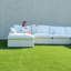 Slipcovered Upholstered Modular Sofa With Ottoman-110374990-110374987