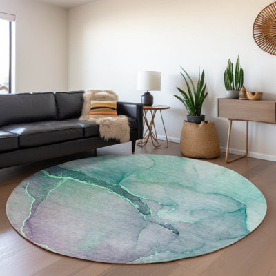 Premium Machine Washable Cerrito AMF508 Aloe Rug