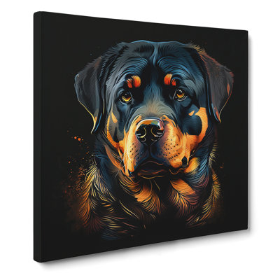Rottweiler Graphic Art - Wrapped Canvas