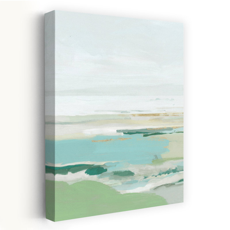 «Gentle Tides On Tranquil Shores II», art mural paysage côtier, H 48 po x l 32 po