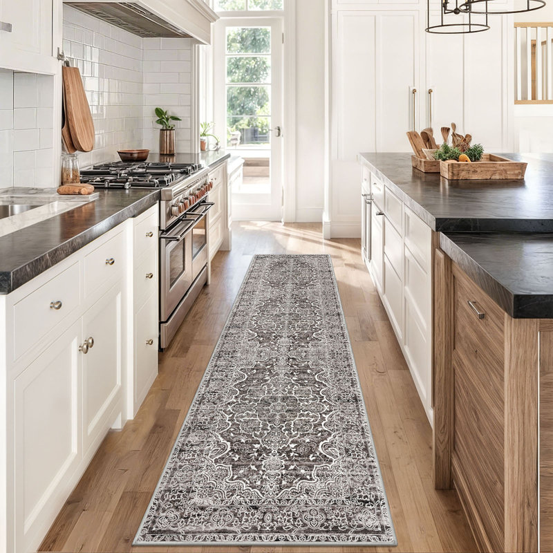 Area Rug Machine Washable Rugs With Rubber Backing For Living Room, Runner 2' x 8'