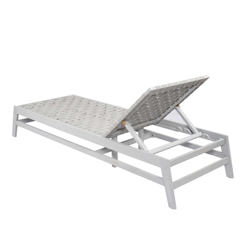 Chaise longue d'extérieur en corde avec sièges réglables, Gris, gris pâle