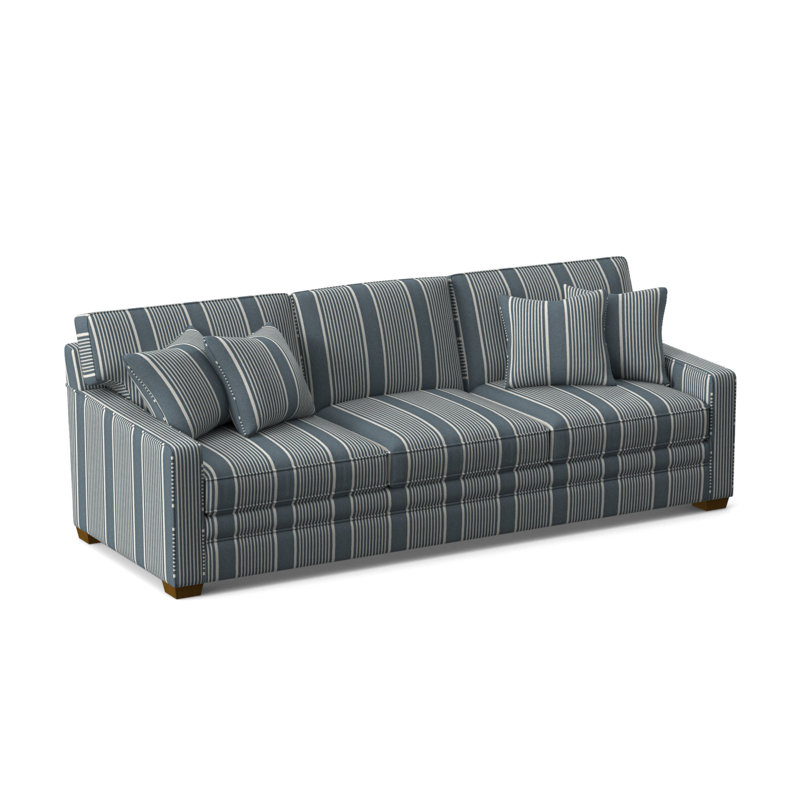 Gramercy Park Sofa, Taupe Plaid; 0126-73, Havana Finish