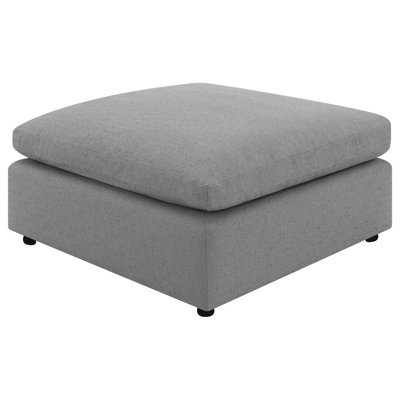 Allias Ottoman, White Boucle Fabric, Plush Foam Cushions, 44 Inch