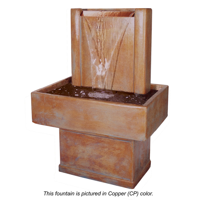 Del Mar Hand Crafted Weather Resistant Floor Fountain, Copper, 56" H x 40"W x 24"D