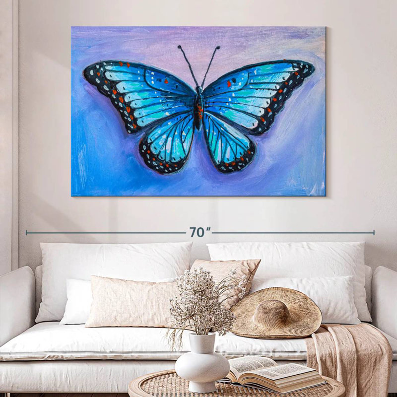 Brampt Blue Butterfly, 34" H x 51" W