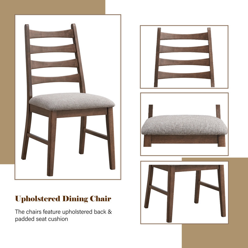 Mayah Grey Linen & Walnut Finish Side Chair (Set Of 2), Grey